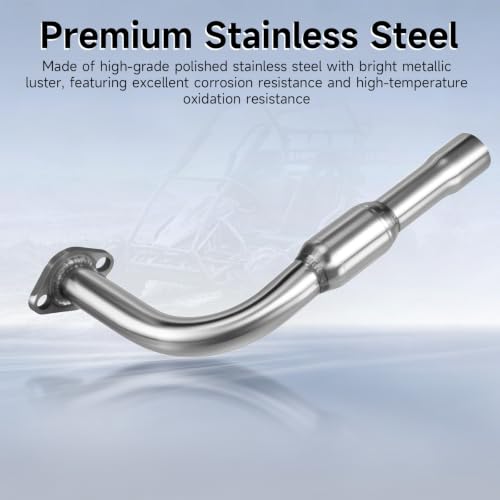 Upgraded Stainless Steel Polished Exhaust Pipe For Predator 212cc 196cc - color: Silver