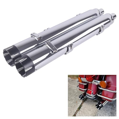SHARKROAD 4" Slip On Mufflers for 2014-UP Indian Partial Models - color: 4" Chrome