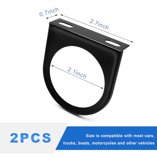 2 PCS Single Gauge Mounting Panel, 52mm 2 Inch Gauge Mounting Bracket Pod with Single Hole, Universal Vehicle Dashboard Gauge Pillar Mount Pod Holder for Auto, Truck, Boat - color: 2pcs