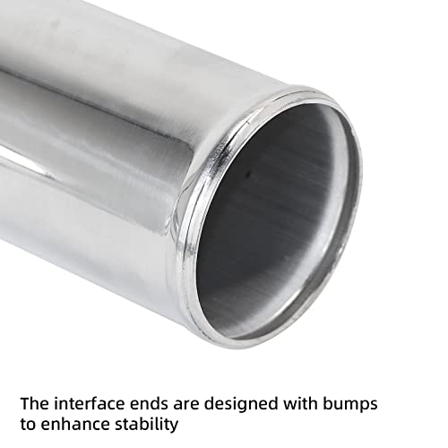 Straight Aluminum Pipe Polished, OD 1.5" (38mm), Length 18.00" (457mm) Intake Tube Tubing Universal Seamless Round Intercooler Piping - size: OD: 1.5" (38mm)