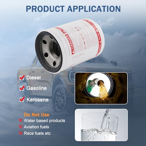 Spin-on Fuel Tank Filter Element 30 Micron 25 GPM for Diesel and Gasoline - size: Fuel Filter Element