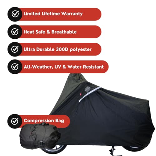 Dowco Guardian 50039-00 WeatherAll Plus Heavy Duty Outdoor Waterproof Scooter Cover: Black, X-Large - size: Scooter - XL