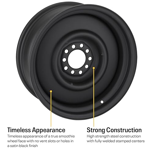 Smoothie Wheel, 20x8, Satin Black Steel, Stamped Center, 5x5/5.5, 4.5 BS