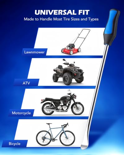 OMT 14.5" Tire Spoon Kit, 20pc Motorcycle Changing Tool, 4pc Rim Covers - size: 14.5"