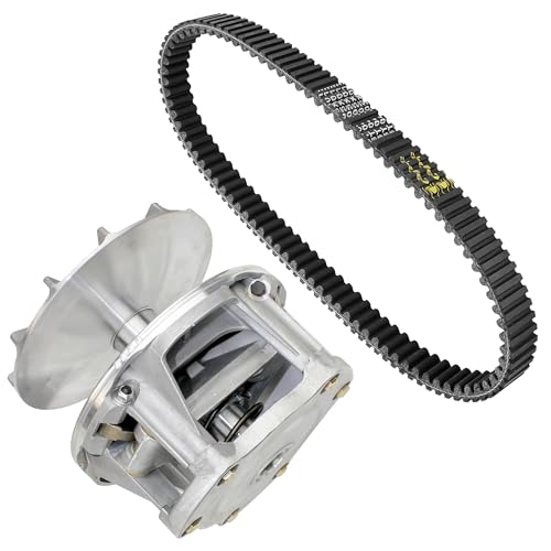Caltric Primary Drive Clutch and Aramid Belt Compatible with Polaris Scrambler 400 / Scrambler 500 1998-2012 / Scrambler 500 2001-2012