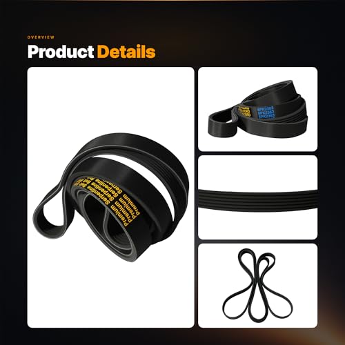 6PK2365 Serpentine Drive Belt for Chevy Silverado, Suburban, Tahoe - size: 6PK2363-2363mm
