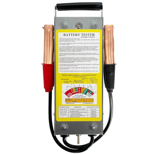 Car Battery Tester - 12V 100A / 6V 50A Load Tester for Detecting Battery Health & Capacity, with Voltmeter & Alligator Clips for Cars, RVs, Motorcycles, ATVs & Boats