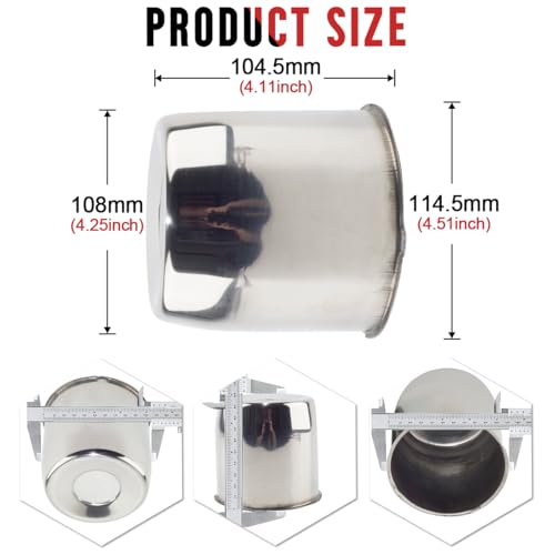 Rtrhinotuning Stainless Steel Push Through Center Caps 4.25" for Trailer Truck Rv Wheel Rims Chrome Trailer Hub Cap 4.11" Hight 4 PCS Wheel Center Caps - color: Chrome, size: 4.25" Center Hole, 4.11" Height