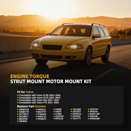 Engine Motor Mount Set, for Volvo S60 S80 V70 XC70 XC90 275 2.5T - style: for S60/S80/V70/XC70/XC90 2.5T 2001-2006