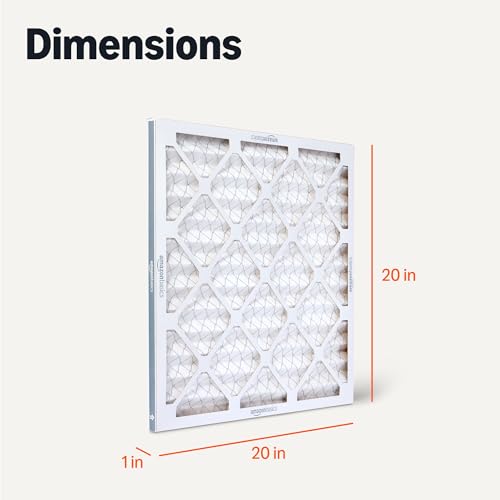 Amazon Basics MERV 5 AC Furnace Air Filter, 20x20x1 inches, 6-Pack (Actual size: 19.75" x 19.75" x 0.75") - style: Merv 5
