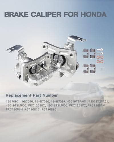 Rear Disc Brake Caliper Left & Right, Assembly with Bracket, Compatible with Honda Accord 2013 2014 2015 2016 2017, Replaces 19-B7097, 19-B7096, 2PC - size: 19B7097-L&R