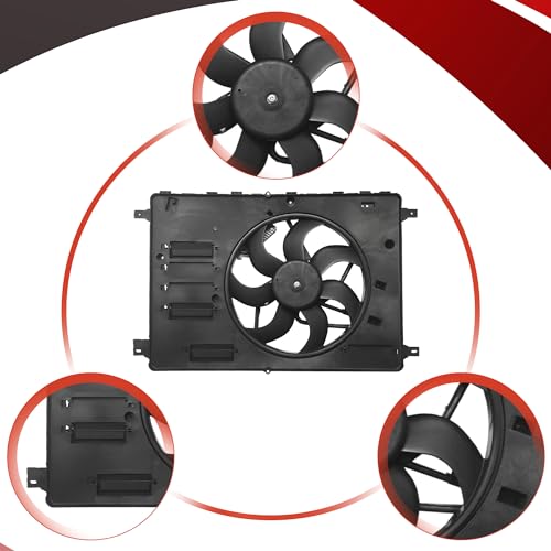 PartsFlow Engine Radiator Cooling Fan Assembly Compatible with 2008-2014 Land Rover LR2 LR026078, FA70943 - color: For Land Rover