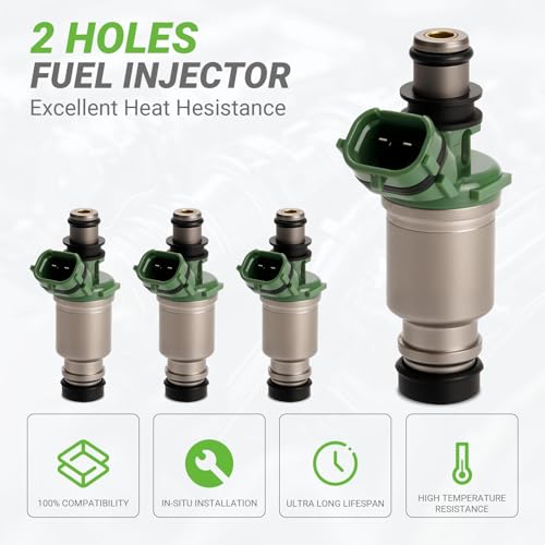 Fuel Injectors Set of 4 Compatible with Toyota Camry Celica MR2 Rav4 Solara 2.2L L4# FJ295 23250-74100 2320974100 842-12144 84212144 800-1298N FJ10133,1992 1993 1994 1995 1996 1997 1998 1999 2000 - size: 295
