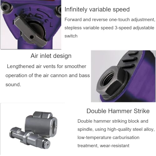 1/2-Inch Aluminum Air Impact Wrench - High Torque 1450 ft-lbs - Heavy Duty Twin Hammer,8-Piece CR-V Steel Impact Socket Set ,Heavy Duty Pneumatic Impact Wrenches for Automotive Repair - style: 1/2-Inch/1450 ft-lbs(Plastic Steel Enclosure)