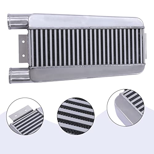 Universal Intercooler Aluminum Intercooler Front Mount 2.5" Inlet & Outlet Direct Replacement for Universal Car Silver (24x11x3" 2.5") - size: 24x11x3" 2.5"