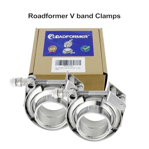 ROADFORMER 2.25" V Band Clamp with Flanges, Quick Release, 2 Pack - size: 2.25 inch