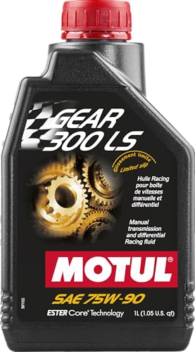Motul Gear 300 LS 75W90 Limited Slip Differential & Manual Transmission Fluid – Ester Core Synthetic Racing Gear Oil for High-Performance LSD Applications – 1 Liter
