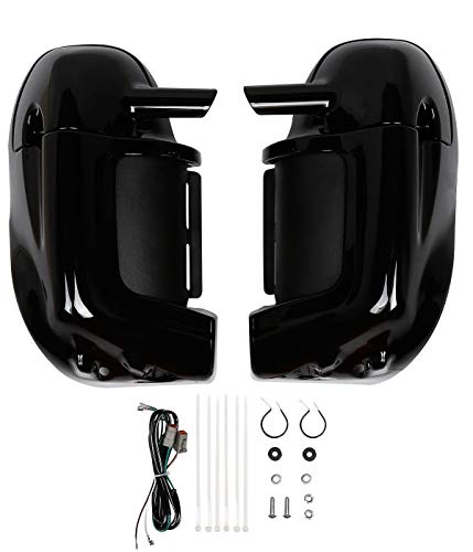 TCMT Lower Vented Fairing W/Speaker Kit Fits For Harley Touring Road King Street Glide Electra Glide Ultra-Classic Road Glide 1983-2013 - color: Vivid Black #5