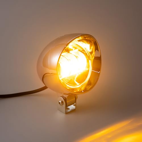 Chrome Bullet LED Motorcycle Fog Lights & Auxiliary Headlight - Dual Color DC12V for ATV, Cruisers, Scooters (style one) - style: style one