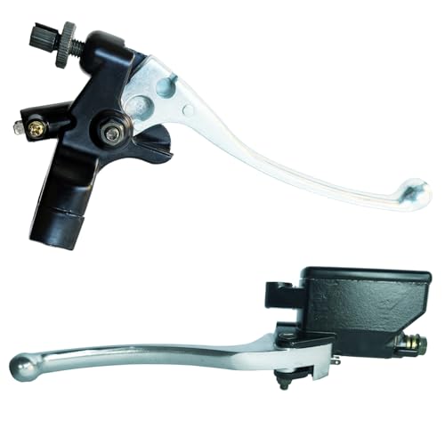 Left & Right Brake Master Cylinder Clutch Levers Compatible with Honda VT600 VT750 VF750 VT1100 VT1300 VTX1300 Part # 45510-MFR-305 53172-MR1-000 53178-MAH-000 Black & Chrome - color: Black & Chrome