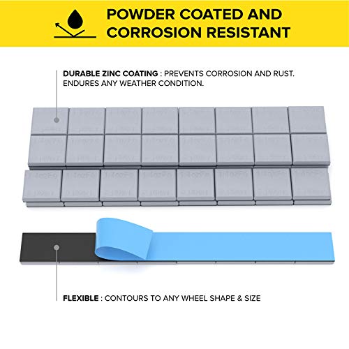 StanceMagic 0.25oz 1/4oz Gray Adhesive Stick On Wheel Weights, 48 Pieces - color: Matte Grey, size: 0.75 lbs (12oz)