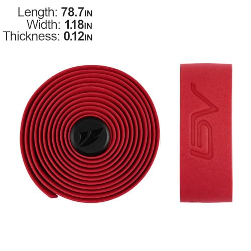BV EVA Road Bike Handlebar Tapes, Bicycle Bar Tape, Cycling Handle Wraps – 2 Rolls - color: Red