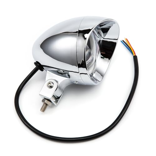 Chrome Bullet LED Motorcycle Fog Lights & Auxiliary Headlight - Dual Color DC12V for ATV, Cruisers, Scooters (style two) - style: style two