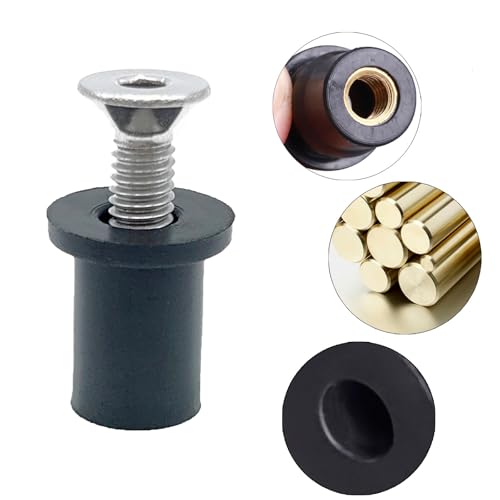 48 Pairs M5 Neoprene Rubber Well Nuts for Kayak with Brass Inserts - size: 48 Pairs 5mm Rubber Well Nuts
