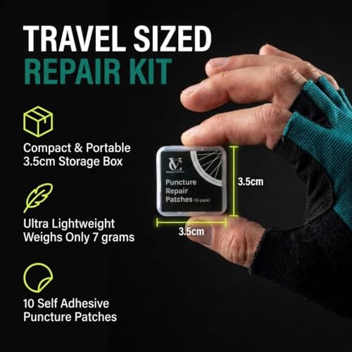 VeloChampion Self Adhesive Bike Tire Repair Kit & Optional Tire Levers - size: 10 Patches