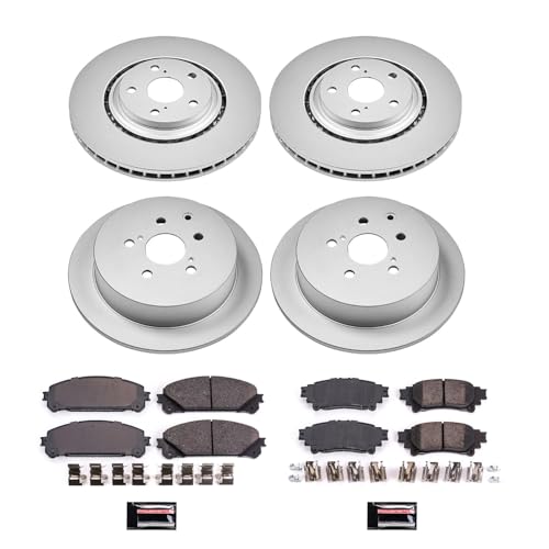 PowerStop Z17 Brake Pad & Fully Coated Rotor Kit Front & Rear CRK5828 - style: Coated Rotor Kit