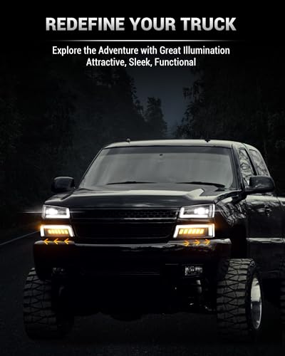 Z-OFFROAD New LED Headlight Assembly for 2003-2006 Chevy Silverado 1500 - color: Black B