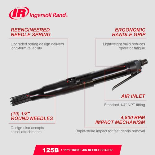 Ingersoll Rand 125B 1 1/8" Stroke Air Needle Scaler - style: New Model 125B