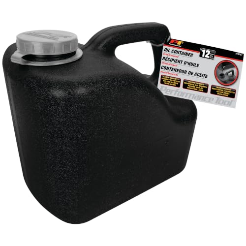 Performance Tool W4067 12-Quart Used Oil Transport Jug, Black