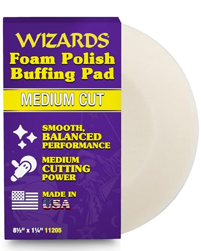 Wizards Foam Polish Buffing Pad - Medium Cut, Velcro Backed, 8.5" x 1.25" - color: Foam Polish Buff Pad
