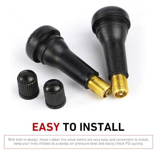 5 PCS TR413 Tire Tubeless Valve Stems, Short Black Rubber Snap-In Tire Valve Stem, Standard 0.453 Inch Rim Holes Replacement for Car, Truck, SUV, Trailer - size: 5 PCS #TR413