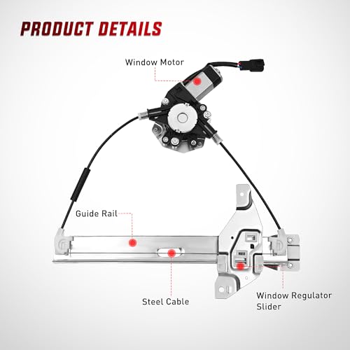 Nilight Power Window Regulator/Motor for Chevy Impala 2006-2013 Rear Right - size: 748-511, style: Rear Passenger