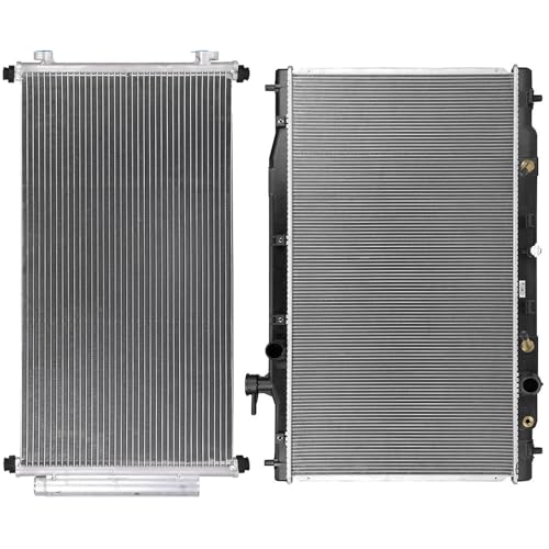 13031 Radiator with 3599 Condenser Fit for Honda CR-V 2.4L 2007-2009 Aluminum Radiator
