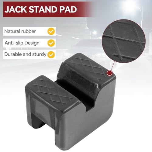Universal Axle Car Jack Stand Pad Rubber Slotted Guard Support Block Lifting Lift Frame Rail Pinch Protector Anti-Slip Floor Cushion - size: 6Ton & 4Pcs