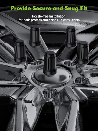 AUTOPTIM 1/2-20 Spline Lug Nuts - 20 Pcs Black Closed End Nuts with Socket - color: Black, size: 1/2"-20, style: 20 Pcs