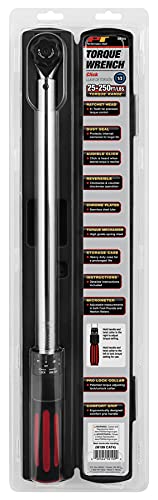 Performance Tool M199 1/2-Inch Drive Click Torque Wrench With Patented Torque Adjusting Locking Collar (25 to 250 ft/lb) - style: 1/2" Dr. Click Style (25-250 ft/lbs)