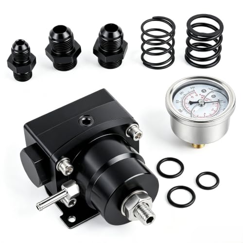 EFI Fuel Pressure Regulator Kit 3-70PSI With Gauge Compatible With AN8