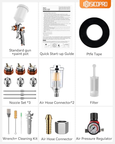 HVLP Spray Gun, Automotive Paint Gun, Spray Gun for Painting - color: Black