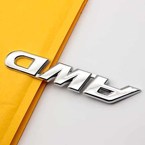 Chrome 3D Metal Large AWD Logo 4x4 Emblem All Wheel Drive Badge Off Road Sticker Racing SUV Decal (Silver) - color: Silver
