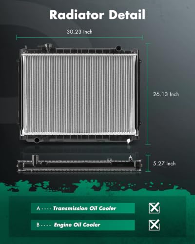 SCITOO Engine Coolant Radiator compatible with Toyota Tacoma - size: 1986
