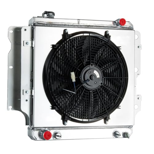 4 Row Radiator Shroud Fan For Jeep Wrangler TJ YJ 2.4-4.2L 87-06 - size: 4 Row Radiator+Shroud Fan