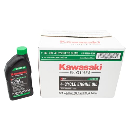 Kawasaki (Case of 12) Genuine OEM 10W40 Motor Oil Quart 4-Cycle K-Tech 99969-6296…
