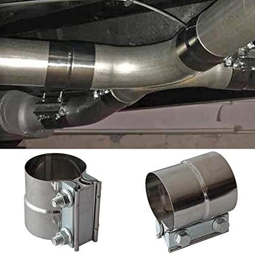 Exhaust Band Clamp 2.5 Inch Joint Exhaust Pipe Muffler Clamp Band 304 Stainless Steel(4 Pack 2.5" Lap Joint Exhaust Clamp) - size: 2.5IN 4PCS Lap Joint Clamps
