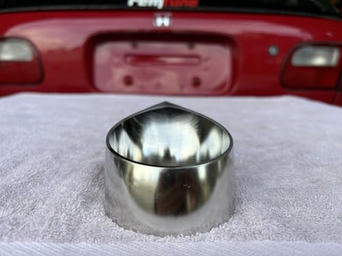 304 Stainless Steel Teardrop Exhaust Tip — Weld-On Universal Turbo Exhaust Outlet, Custom Fabrication Performance Tip, Corrosion Resistant (4" / 102mm) - size: 4"