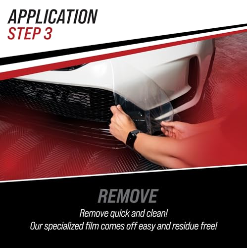 TRACK ARMOUR® 12'' x 300' - Temporary Paint Protection Film for Car, Truck or Motorcycle. Clear Adhesive Film to Protect Paint, Clear Bra or Wrap for Track Days, Road Trips and Off-Roading - size: 12" x 300'