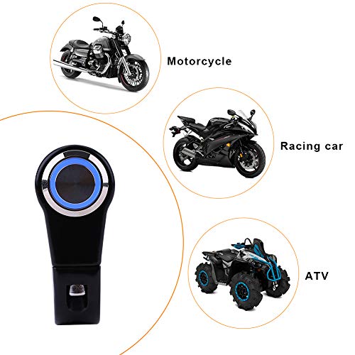 12v 7/8" 22mm Motorcycle Handlebar Switch,Weatherproof Aluminum Alloy Motorcycle Handlebar Mount Switch for ATV Mini Bike Dirt Bike - size: ON/OFF Button with Blue Light